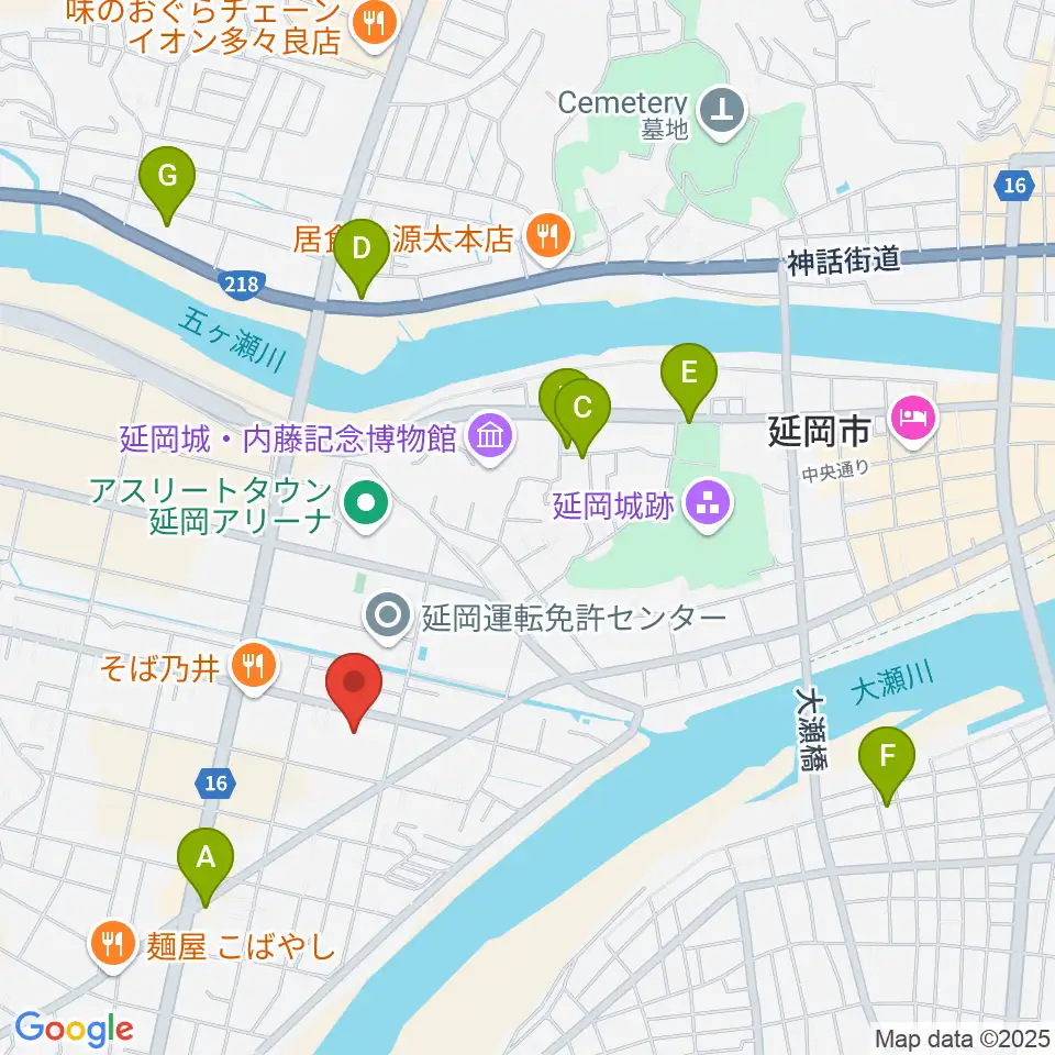FMのべおか周辺のカフェ一覧地図