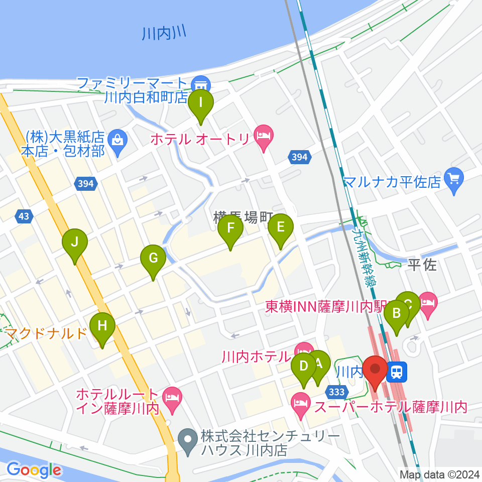 FMさつませんだい周辺のカフェ一覧地図