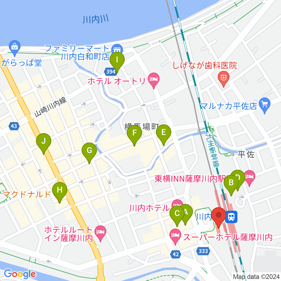 FMさつませんだい周辺のカフェ一覧地図