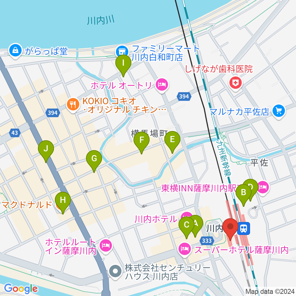 FMさつませんだい周辺のカフェ一覧地図