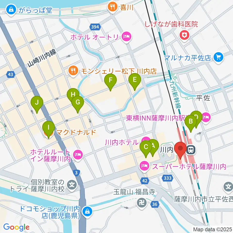 FMさつませんだい周辺のカフェ一覧地図