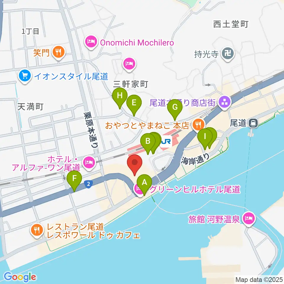 エフエムおのみち周辺のカフェ一覧地図
