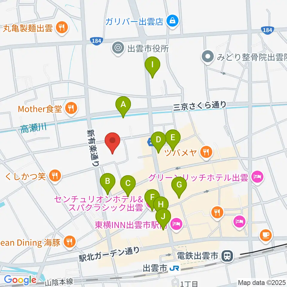 エフエムいずも周辺のカフェ一覧地図