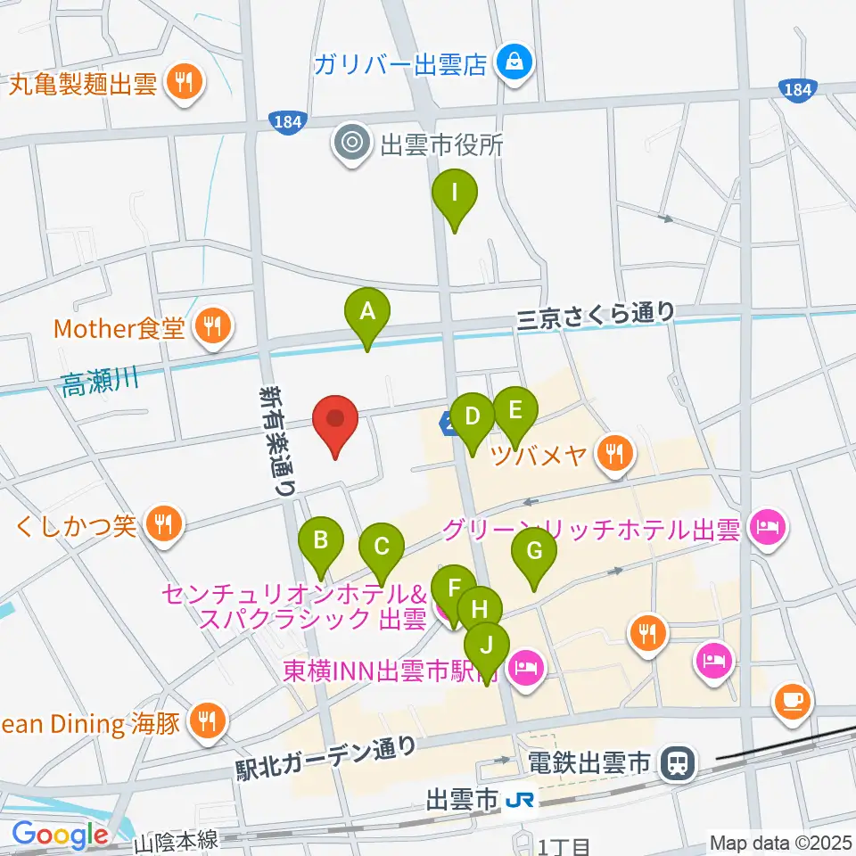 エフエムいずも周辺のカフェ一覧地図
