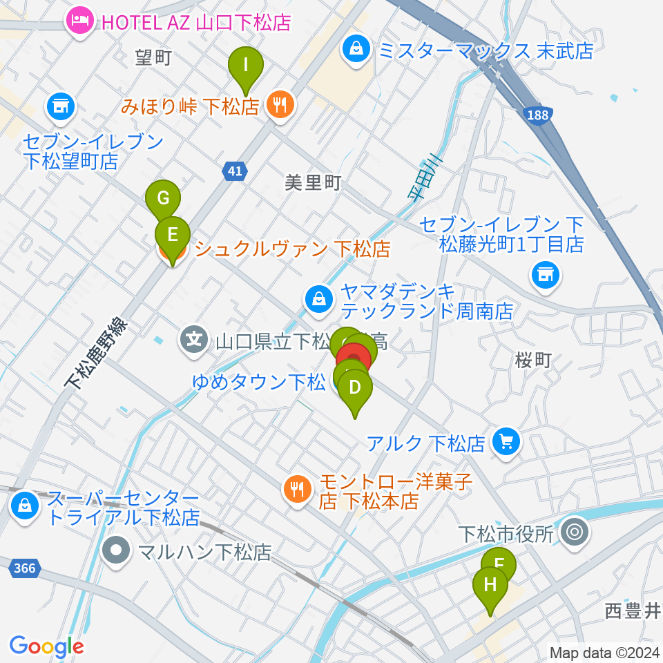 しゅうなんFM周辺のカフェ一覧地図