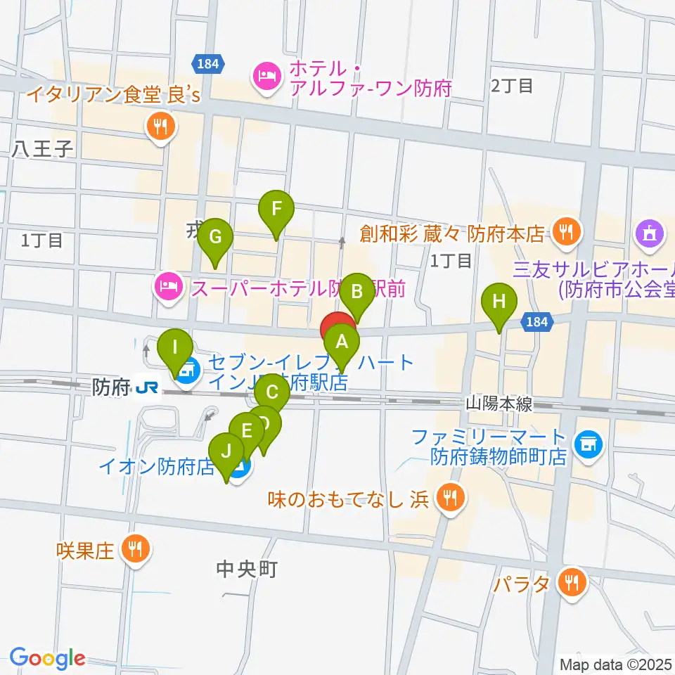 FMわっしょい周辺のカフェ一覧地図