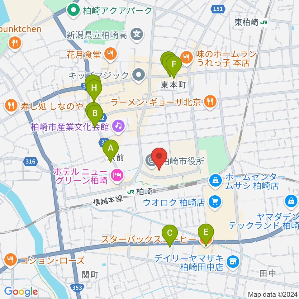 FMピッカラ周辺のカフェ一覧地図