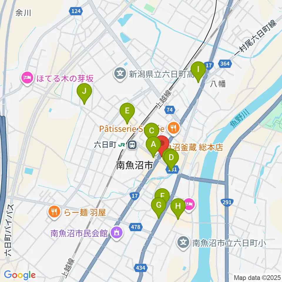FMゆきぐに周辺のカフェ一覧地図