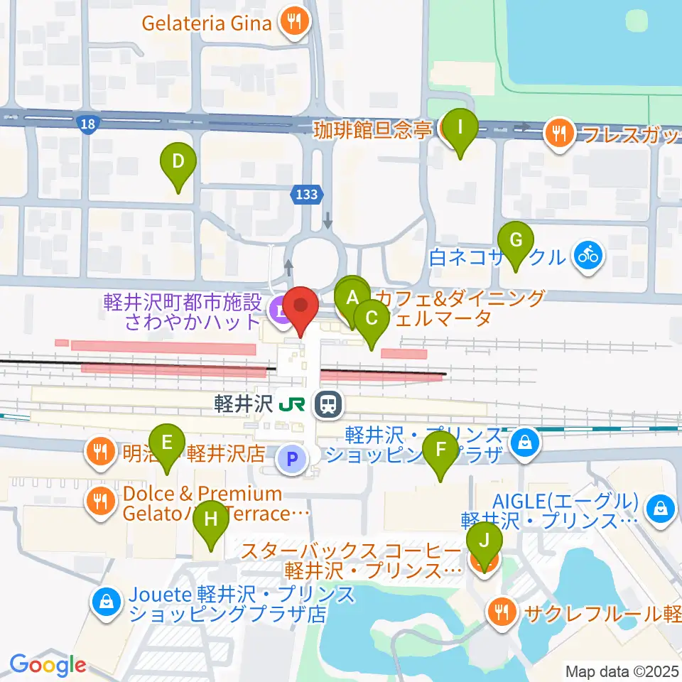 FM軽井沢周辺のカフェ一覧地図