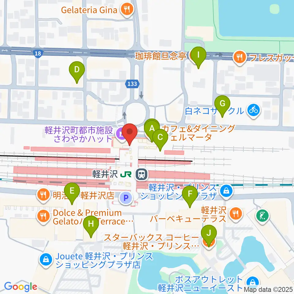 FM軽井沢周辺のカフェ一覧地図