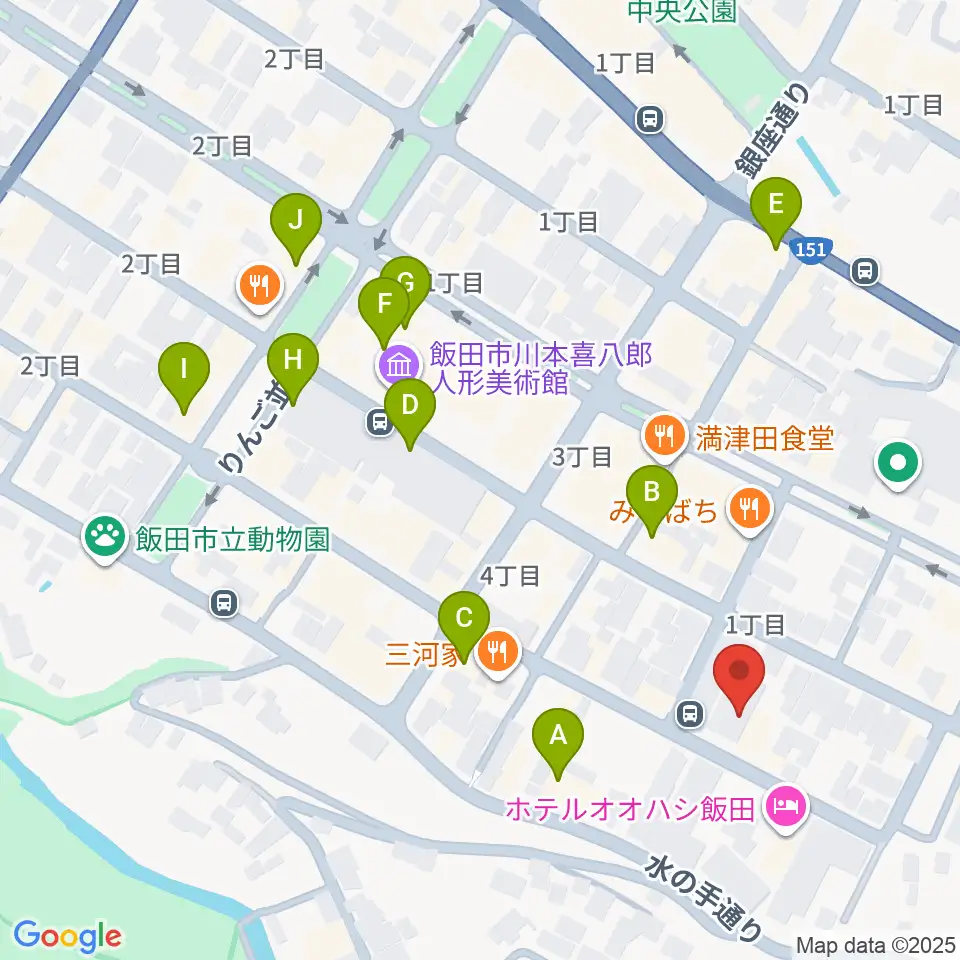 いいだFM・iステーション周辺のカフェ一覧地図
