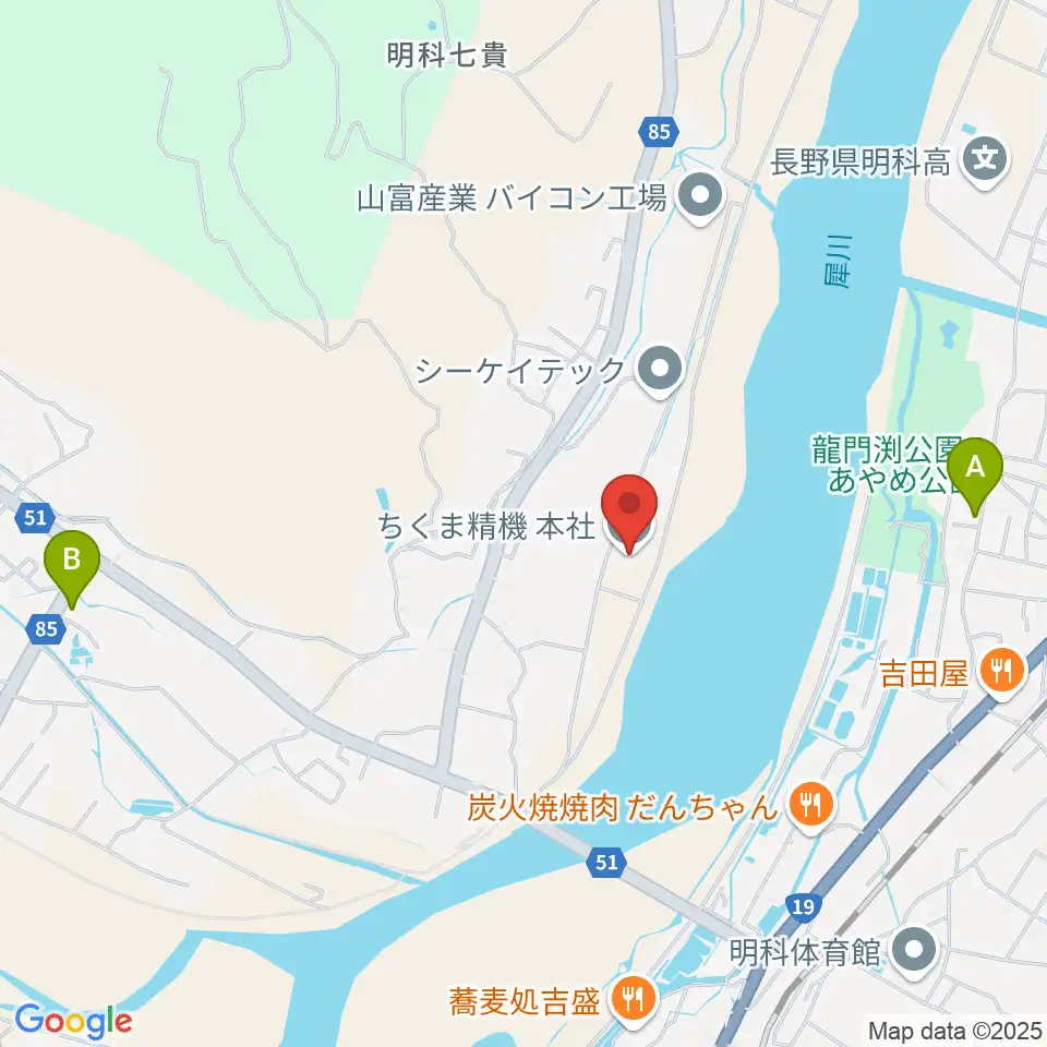 あづみ野エフエム周辺のカフェ一覧地図