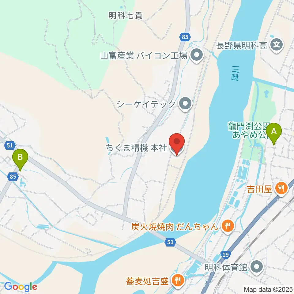 あづみ野エフエム周辺のカフェ一覧地図
