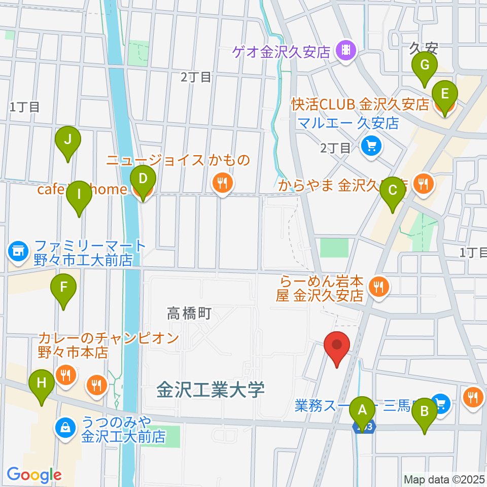 えふえむ・エヌ・ワン周辺のカフェ一覧地図