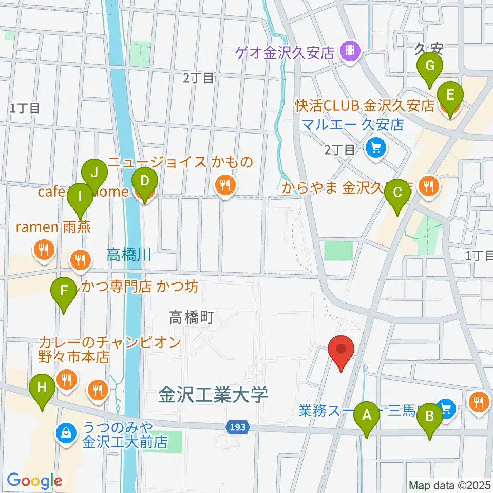 えふえむ・エヌ・ワン周辺のカフェ一覧地図