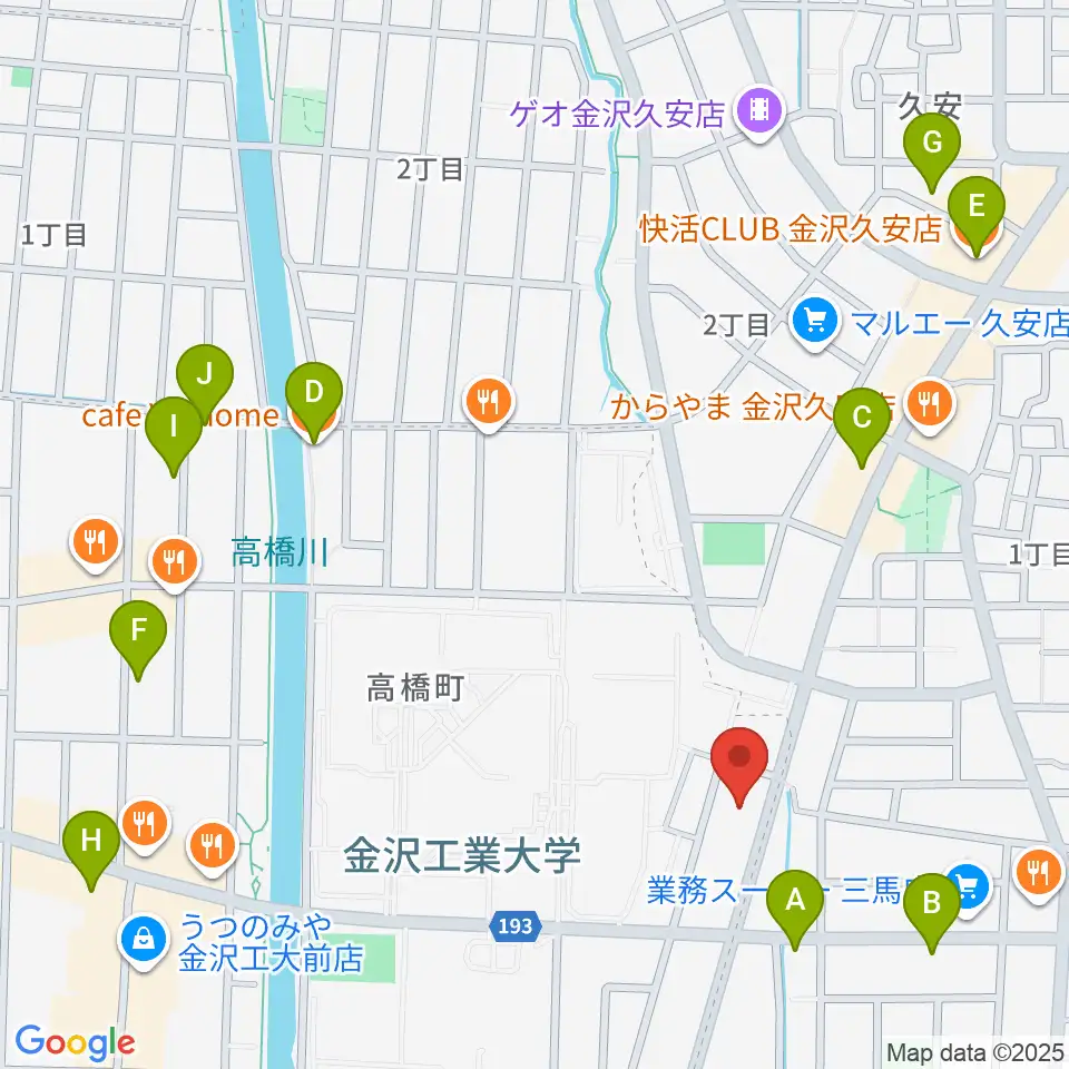 えふえむ・エヌ・ワン周辺のカフェ一覧地図