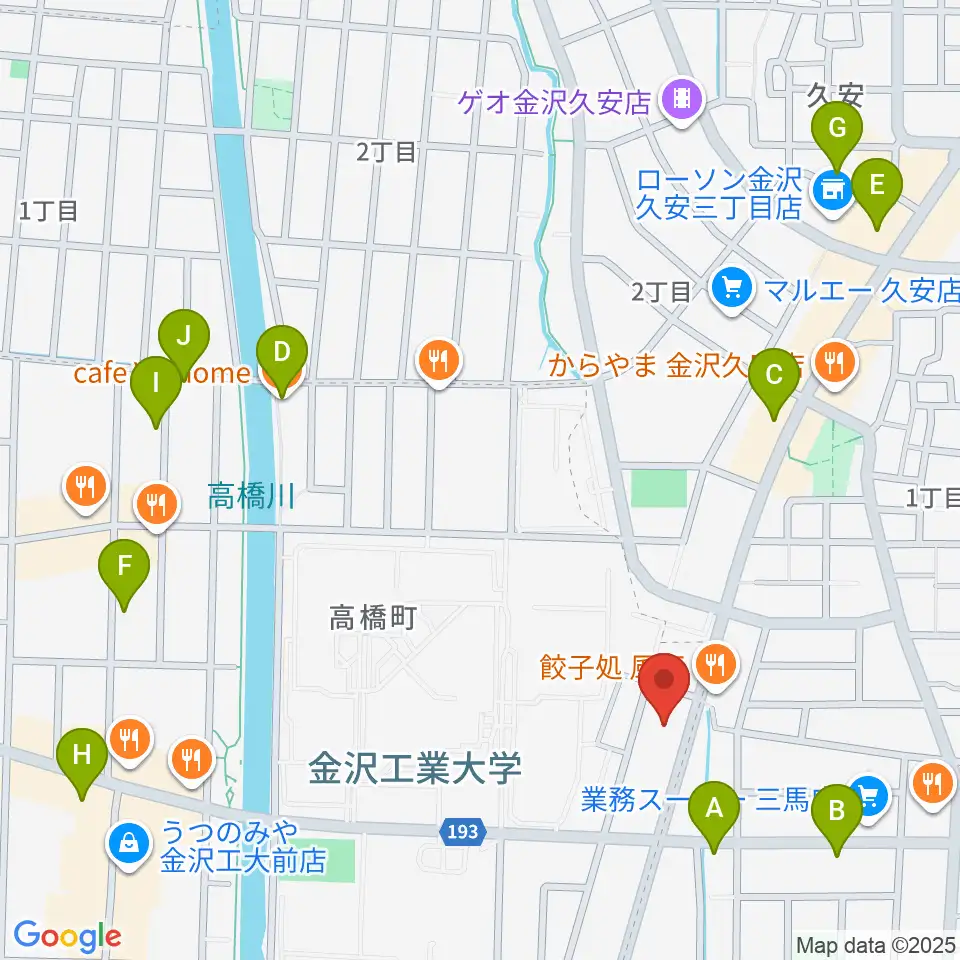 えふえむ・エヌ・ワン周辺のカフェ一覧地図
