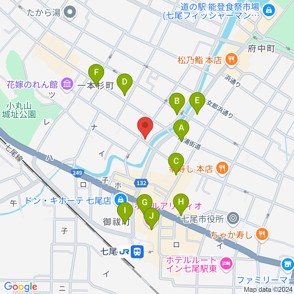 ラジオななお周辺のカフェ一覧地図