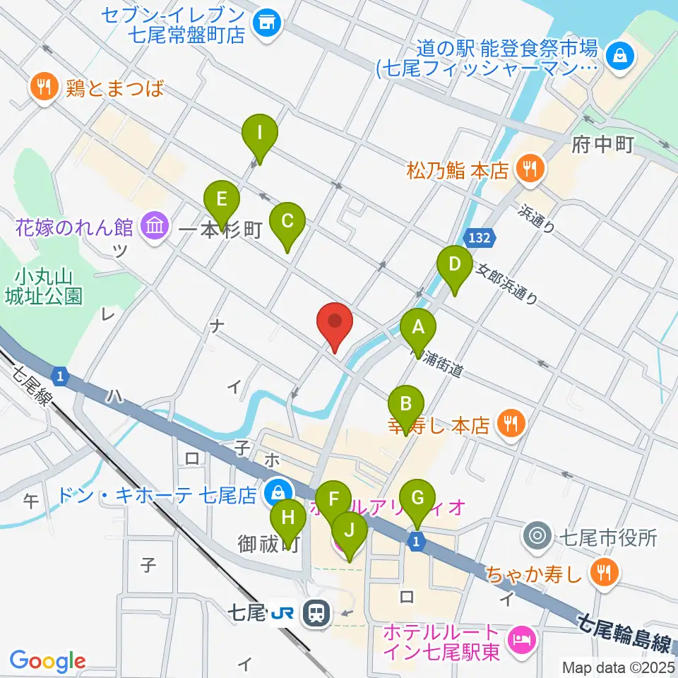 ラジオななお周辺のカフェ一覧地図