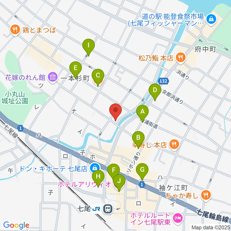 ラジオななお周辺のカフェ一覧地図