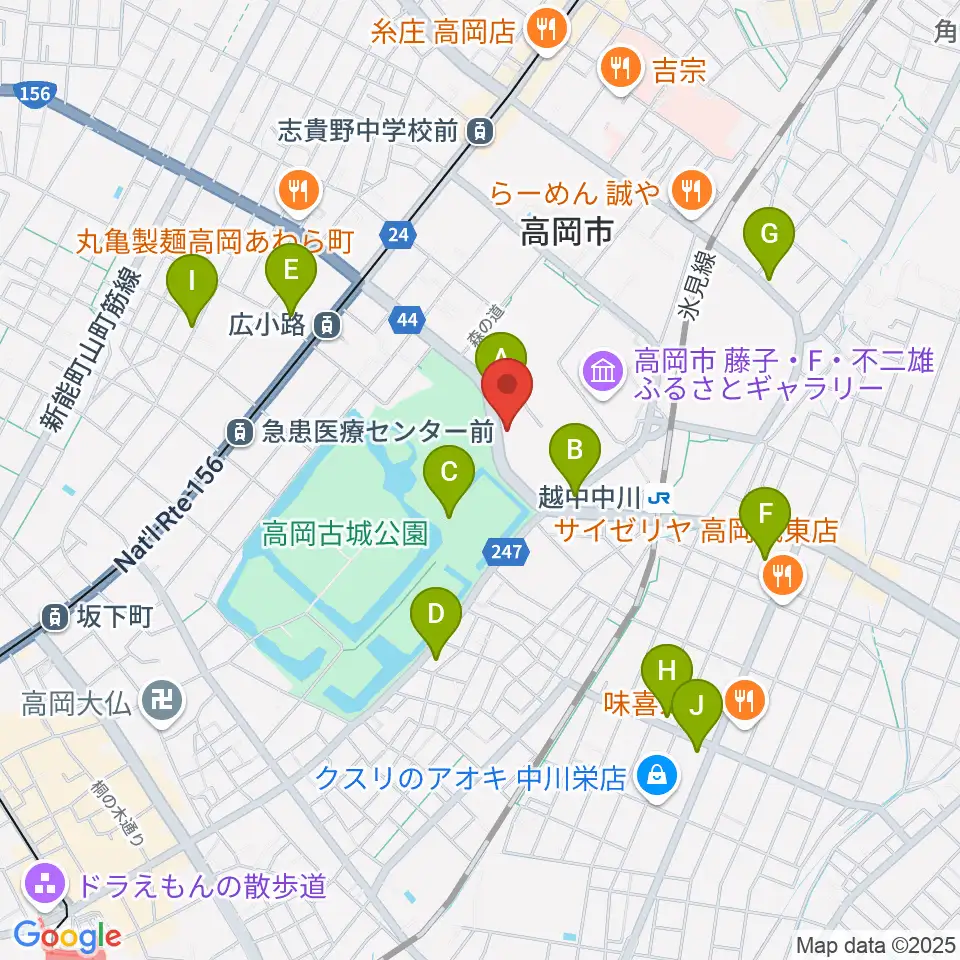 ラジオたかおか周辺のカフェ一覧地図