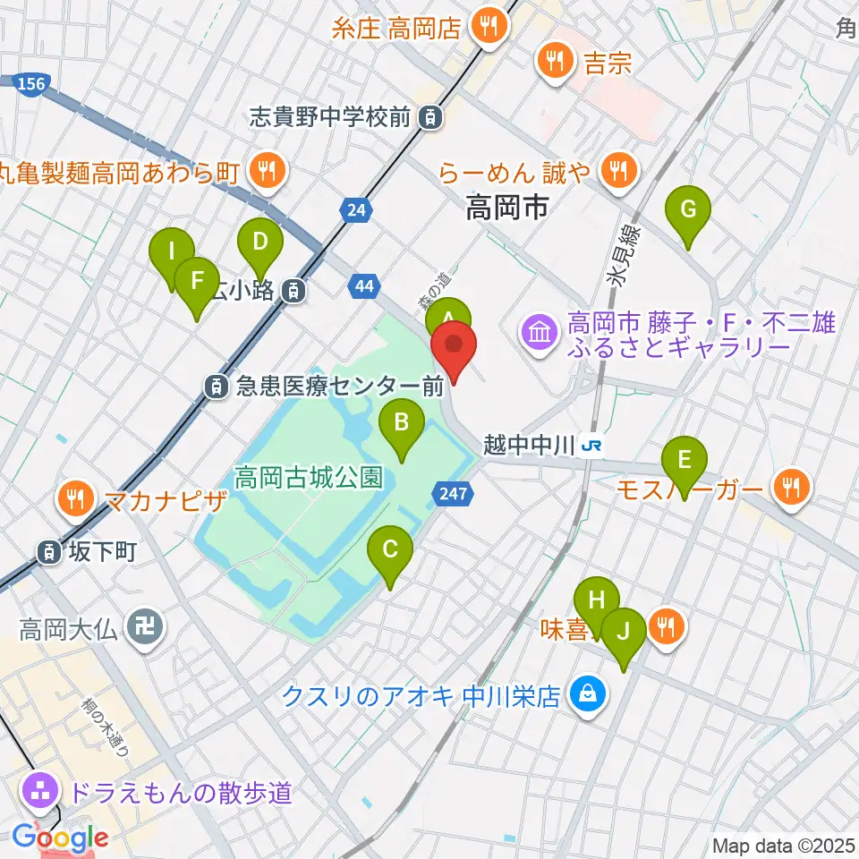 ラジオたかおか周辺のカフェ一覧地図