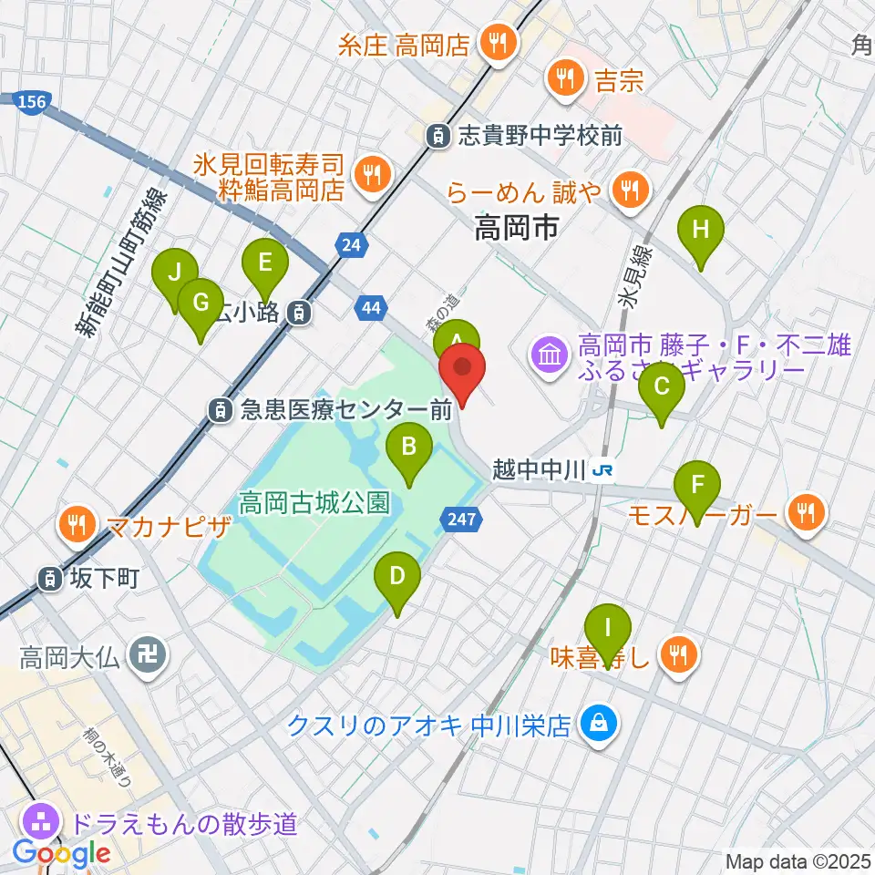 ラジオたかおか周辺のカフェ一覧地図