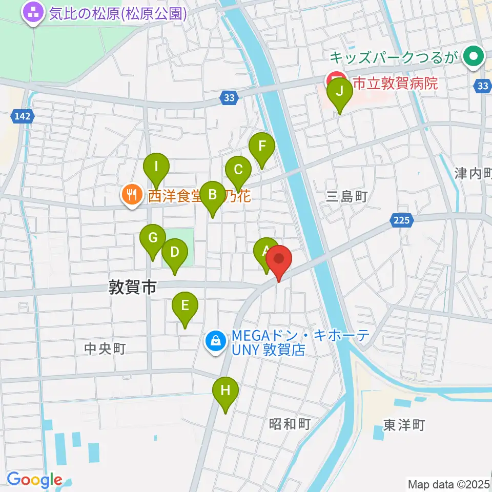 敦賀FM ハーバーステーション周辺のカフェ一覧地図
