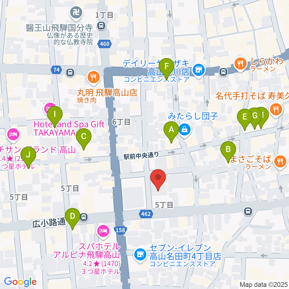 Hits FM周辺のカフェ一覧地図