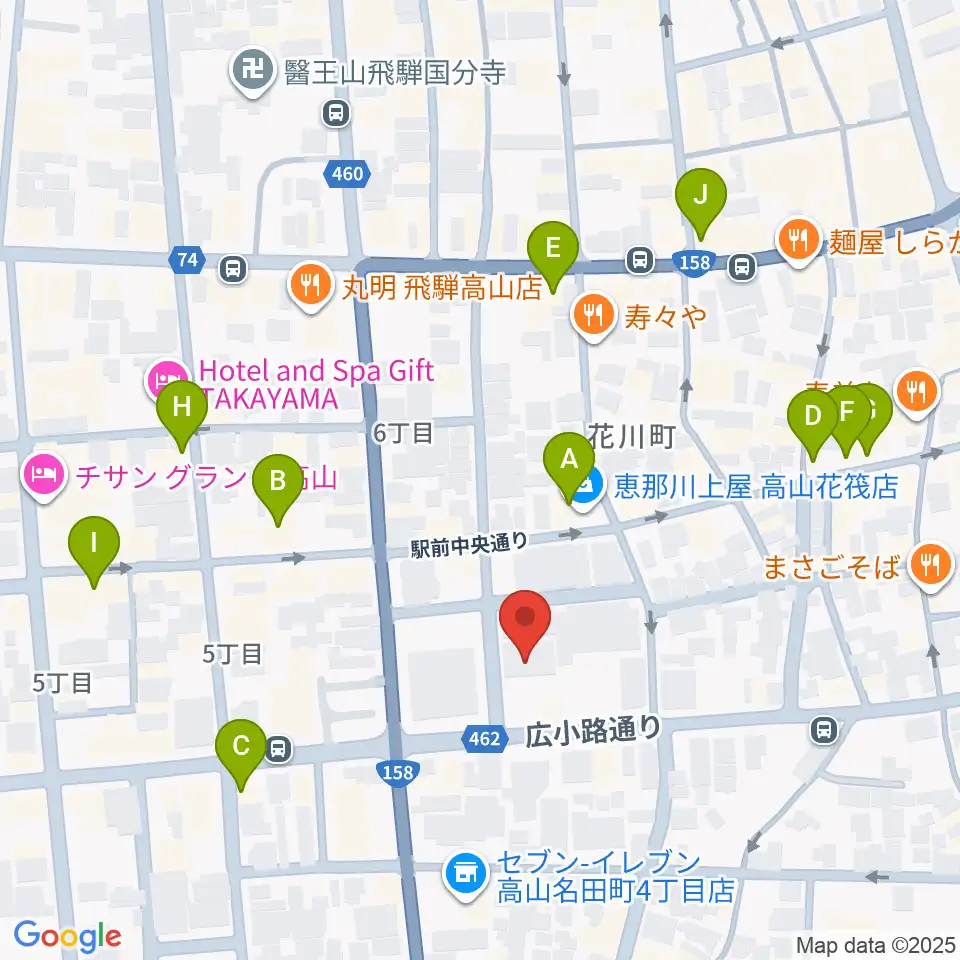 Hits FM周辺のカフェ一覧地図