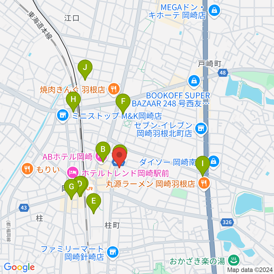 エフエムEGAO周辺のカフェ一覧地図