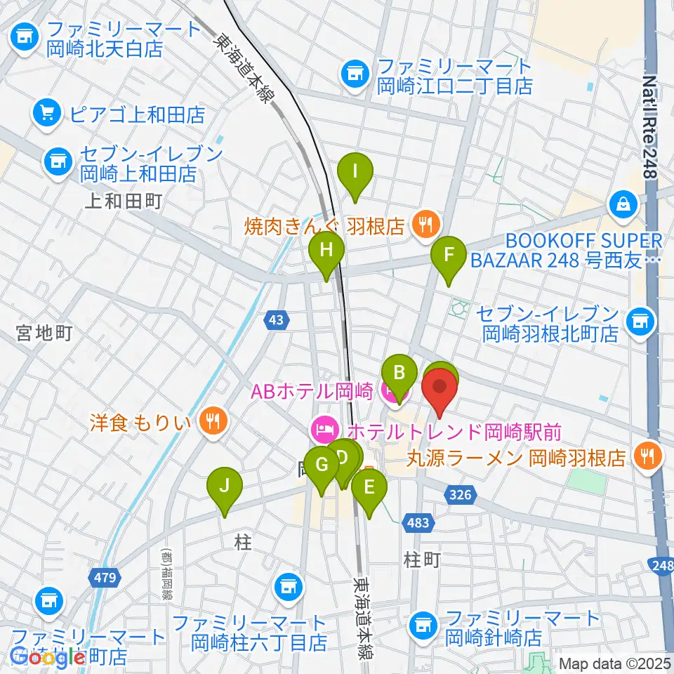 エフエムEGAO周辺のカフェ一覧地図