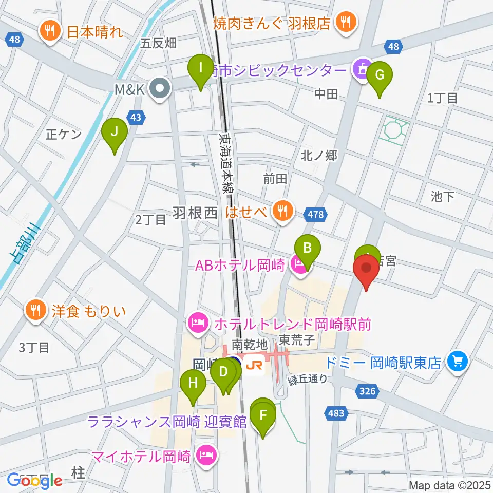 エフエムEGAO周辺のカフェ一覧地図