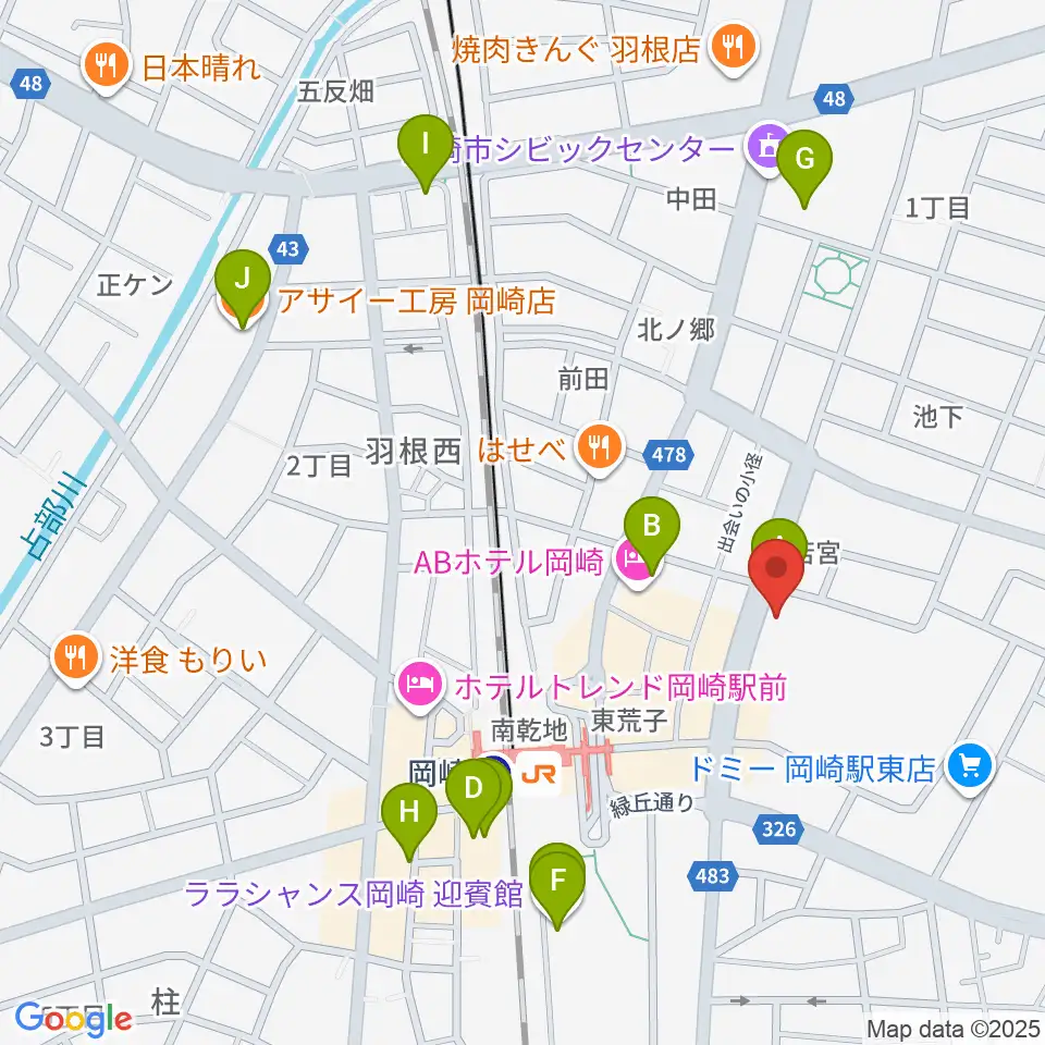 エフエムEGAO周辺のカフェ一覧地図