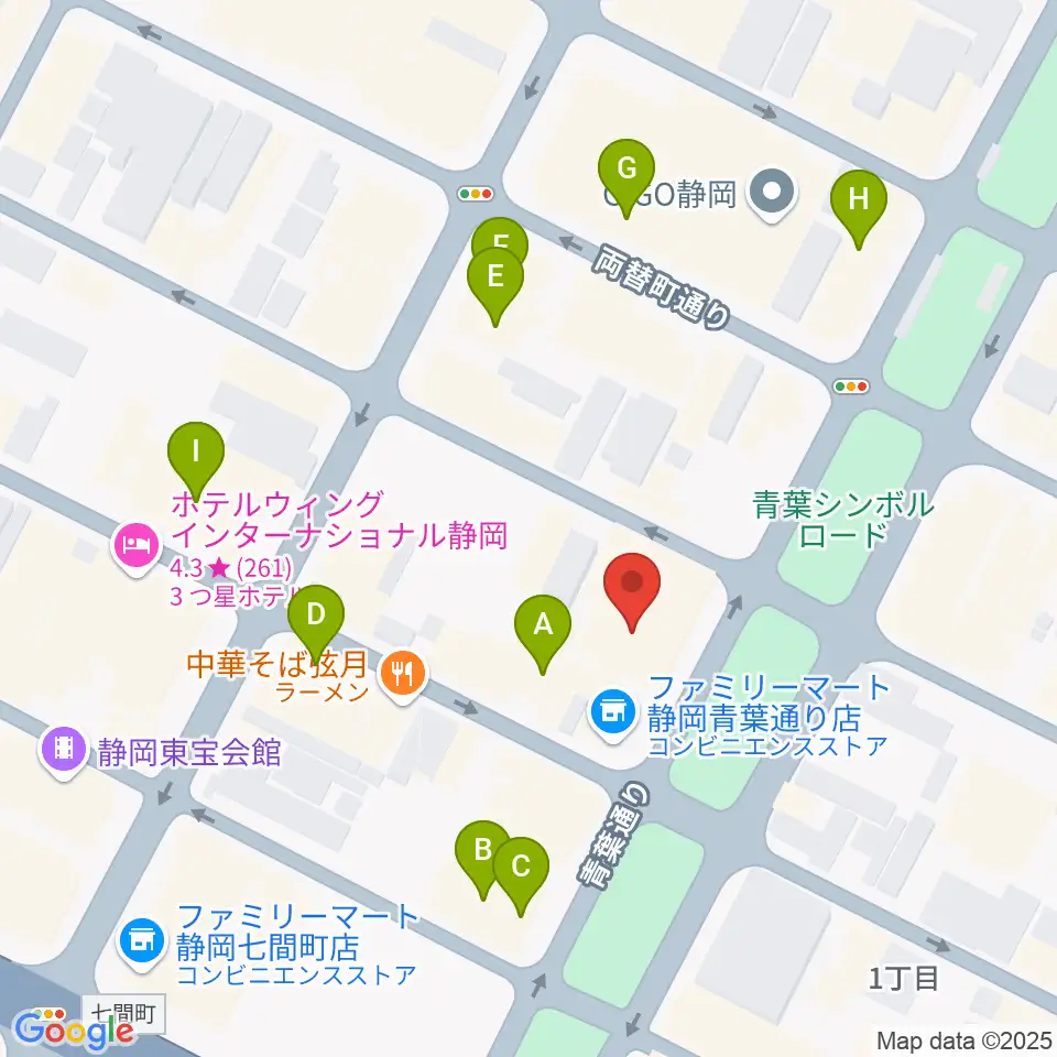 シティエフエム静岡 FM-Hi周辺のカフェ一覧地図