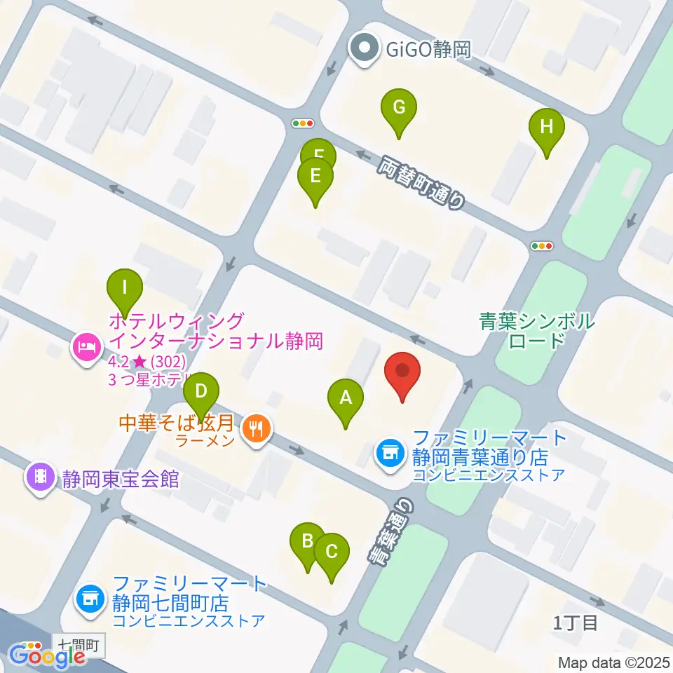 シティエフエム静岡 FM-Hi周辺のカフェ一覧地図