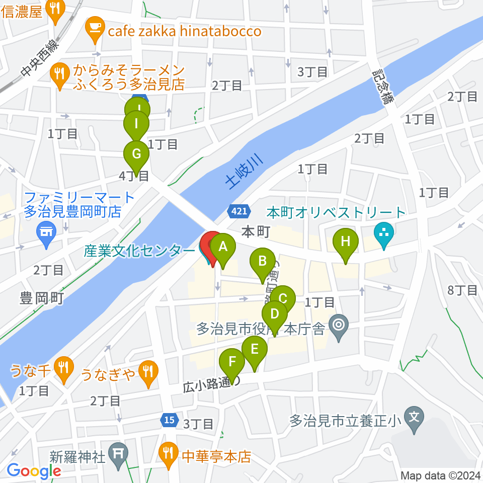 FM PiPi周辺のカフェ一覧地図