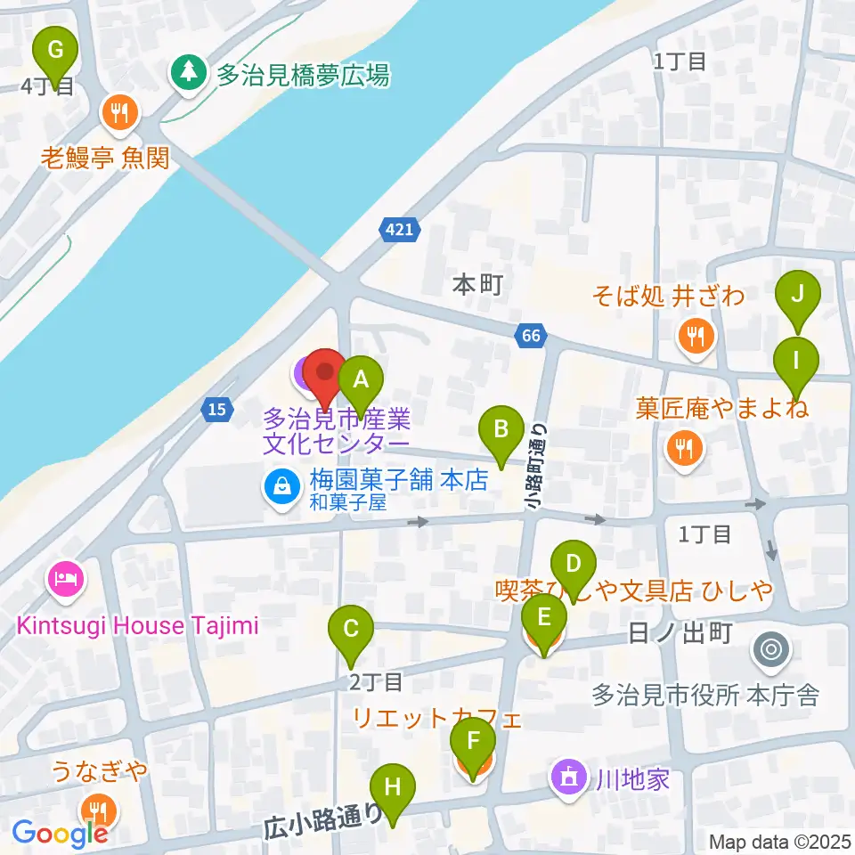 FM PiPi周辺のカフェ一覧地図