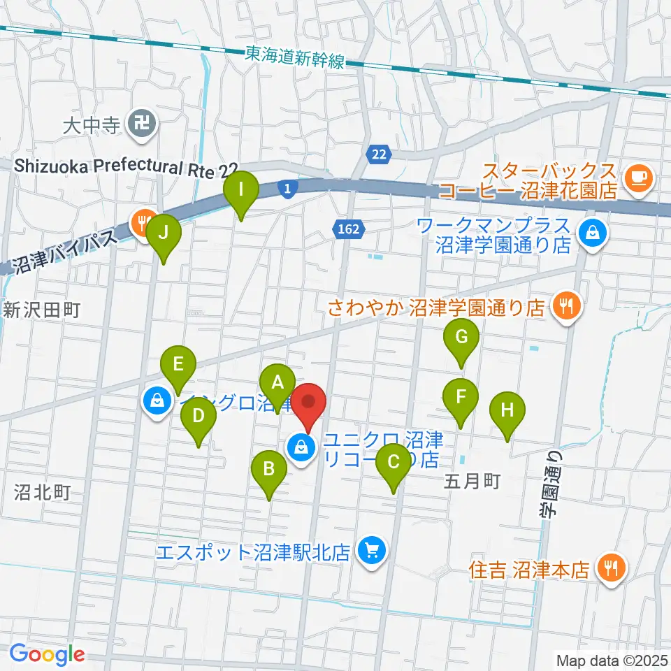 沼津コーストエフエム周辺のカフェ一覧地図