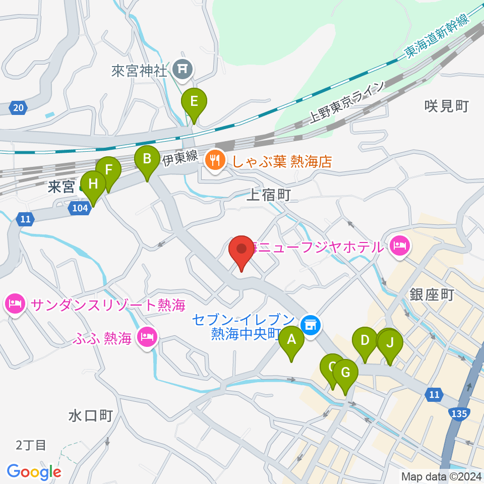 エフエム熱海湯河原 Ciao!周辺のカフェ一覧地図