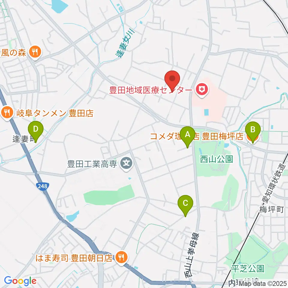 エフエムとよた（ラジオラブィート）周辺のカフェ一覧地図