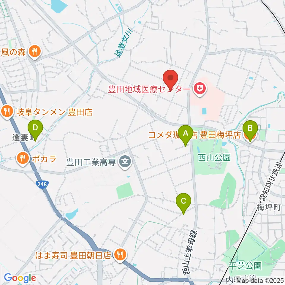 エフエムとよた(ラジオラブィート)周辺のカフェ一覧地図