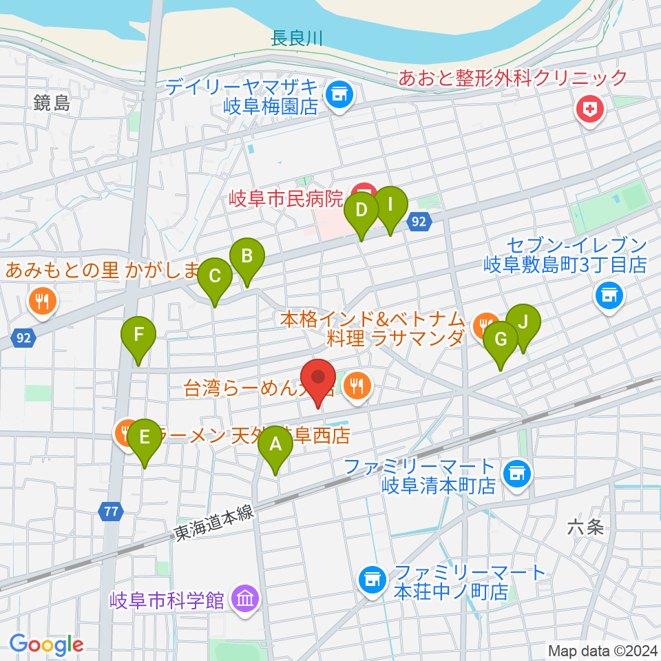 FMわっち周辺のカフェ一覧地図