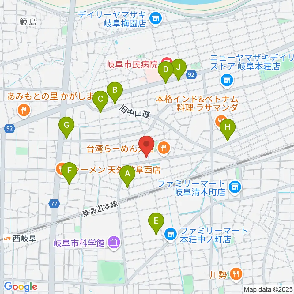 FMわっち周辺のカフェ一覧地図