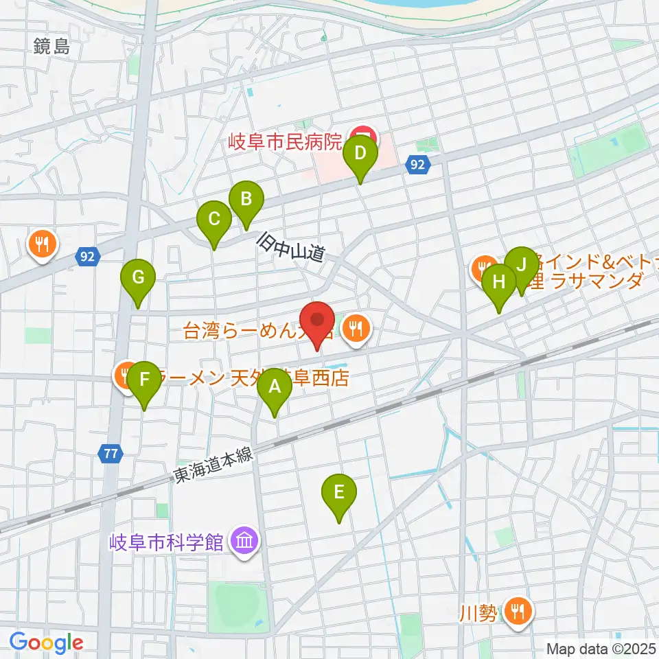 FMわっち周辺のカフェ一覧地図