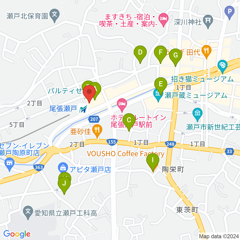 ラジオサンキュー（RADIO SANQ）周辺のカフェ一覧地図