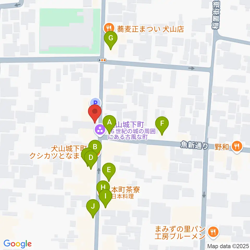 愛知北エフエム放送周辺のカフェ一覧地図