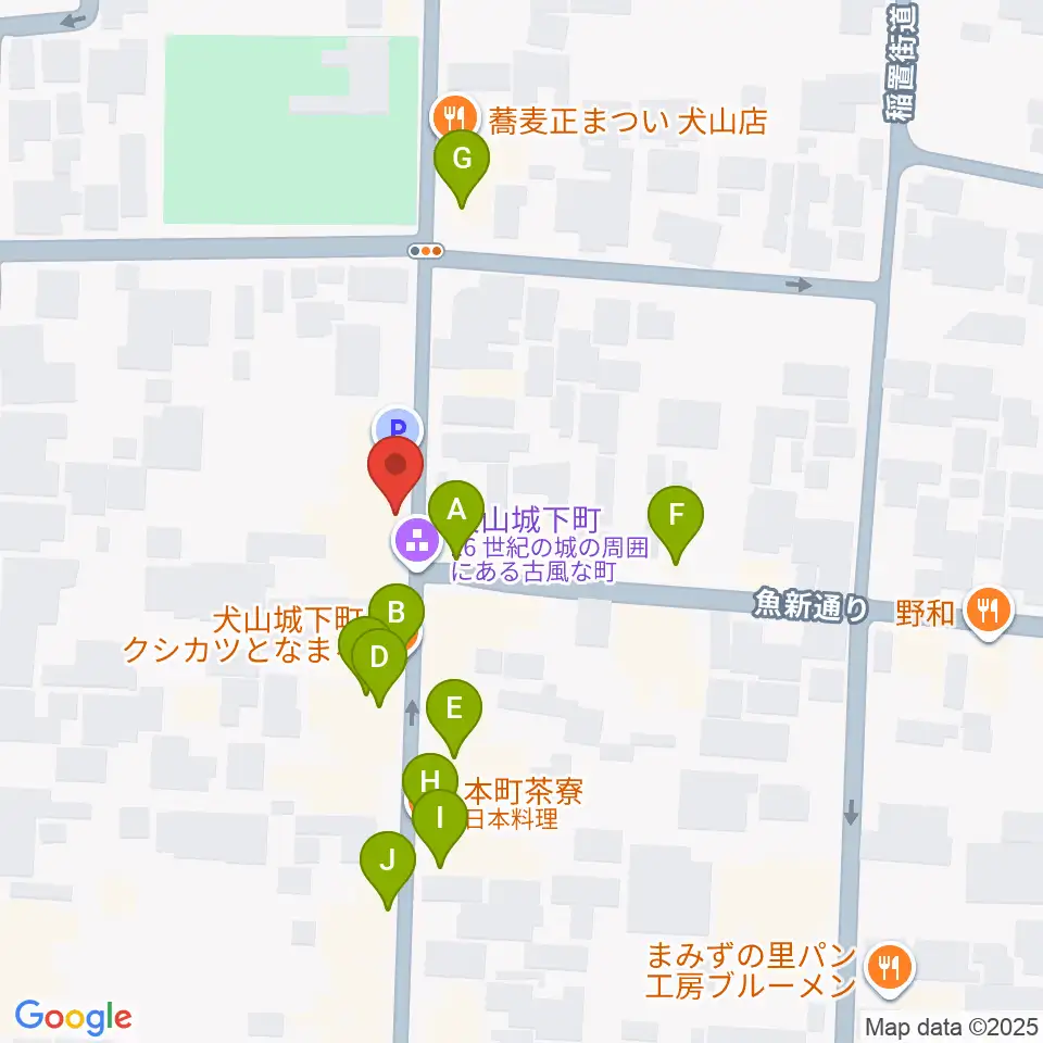 愛知北エフエム放送周辺のカフェ一覧地図