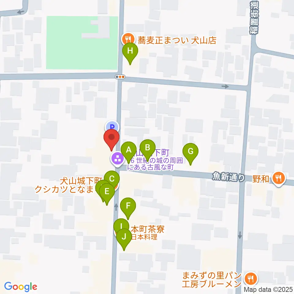 愛知北エフエム放送周辺のカフェ一覧地図