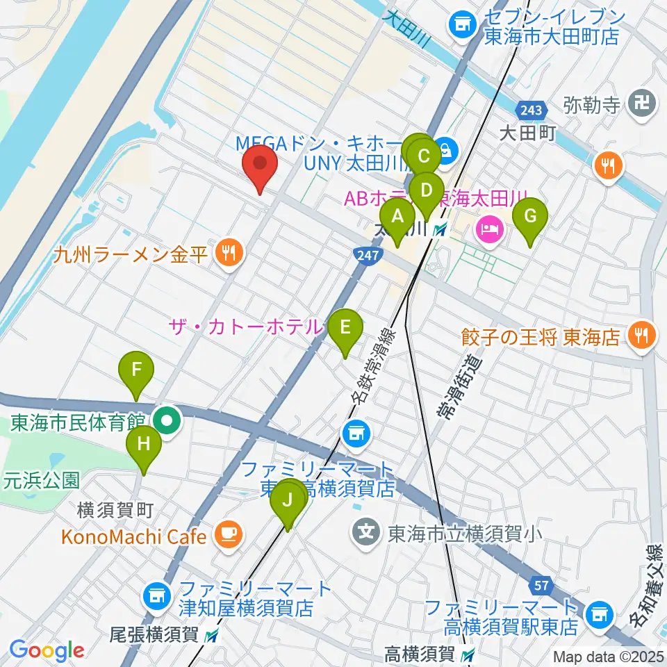 メディアスエフエム周辺のカフェ一覧地図